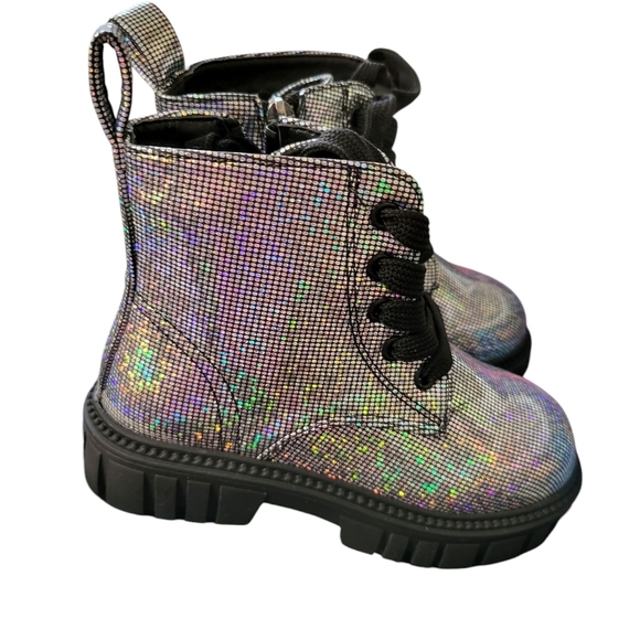 NIB Nova Kids Mini Disco Ball Size 12 Lace Up Boots Combat,Disco,box Has Damage - Picture 3 of 16